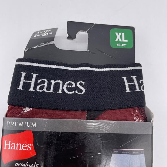 Hanes Originals Men’s Stretch Trunk Boxer Brief Underwear Red 1 Pack Size XL - Picture 2 of 4
